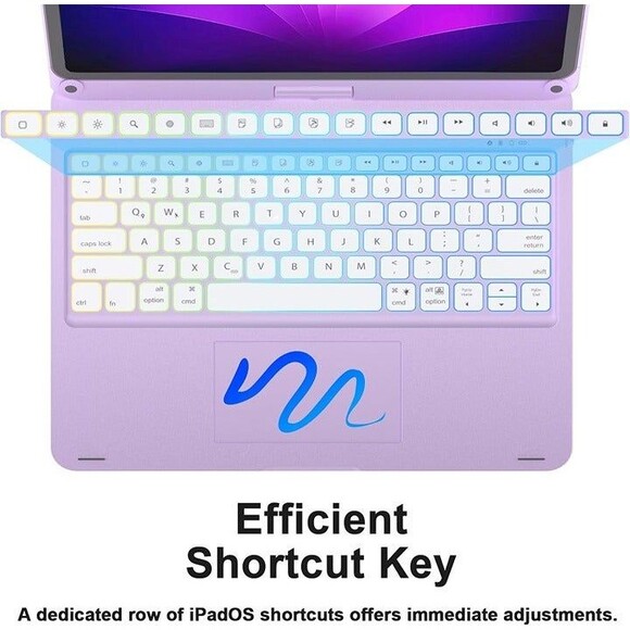 Baisla iPad Pro 12.9 Case with Keyboard (6th Gen, 2022) - 360° Rotatable, Trackp - Picture 6 of 8